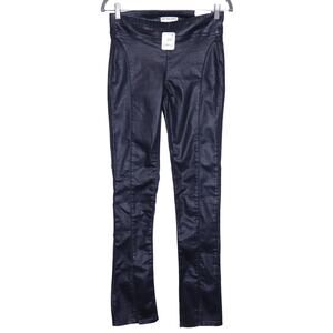 WE THE FREE NEW Double Dutch Coated Pull On Pant Black Faux Leather Women's XS